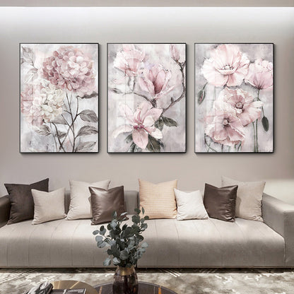 Quadro fiori rosa retrò