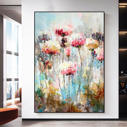 Quadro su tela Fiori acquerello pastel azzurro