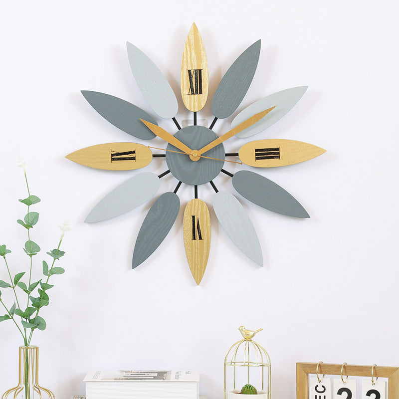 Orologio da parete Foglie dorate art déco