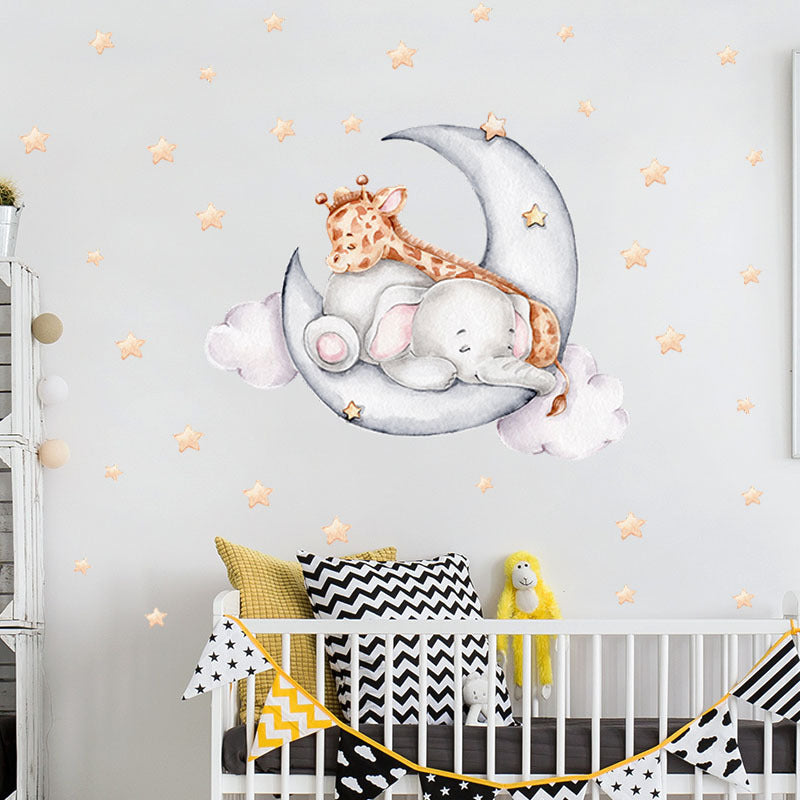 Sticker elefante giraffa