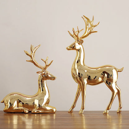 Decorazione alce foglia oro