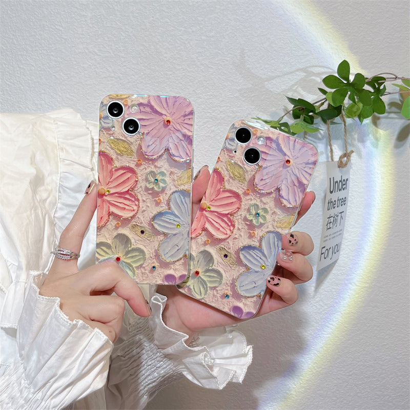 Custodia telefono fiori dipinti