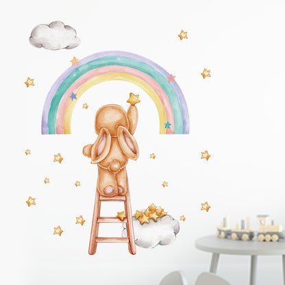Adesivo coniglio arcobaleno