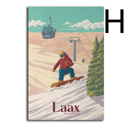Poster montagna sci