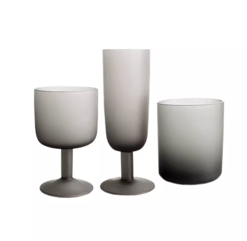 Bicchiere satinato grigio