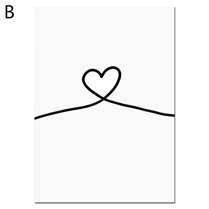 Tela amore in bianco e nero