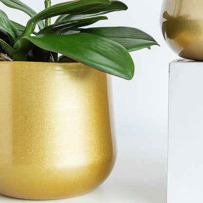 Vaso ferro battuto dorato