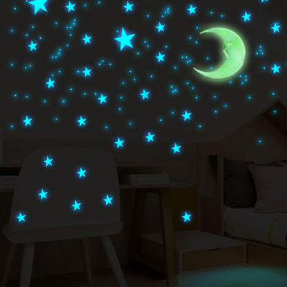 Adesivi murali luminosi Stelle Luna