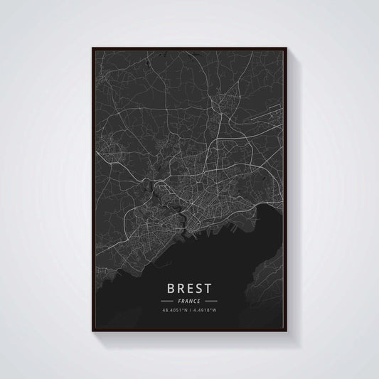 Quadro su tela Mappa di Brest