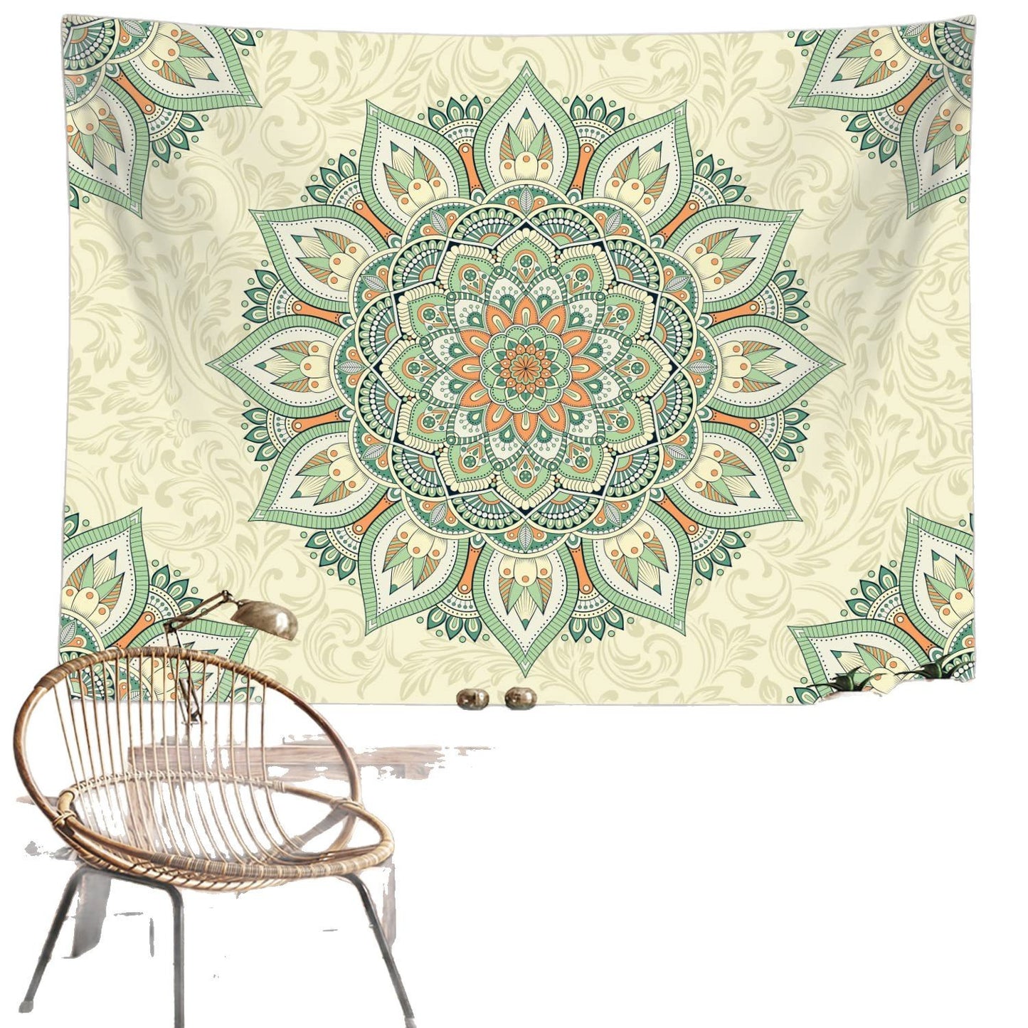 Tappeto mandala verde