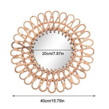 Specchio rattan dorato