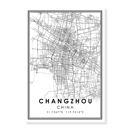 Quadro Mappa Città Cinesi