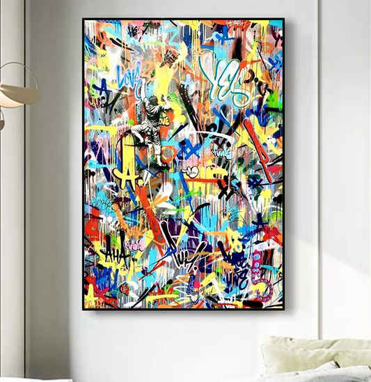 Quadro su tela Collage graffiti colorati