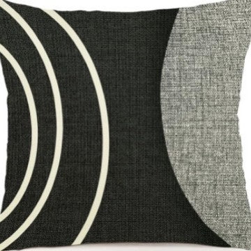 Federa cuscino forme astratte bianco nero