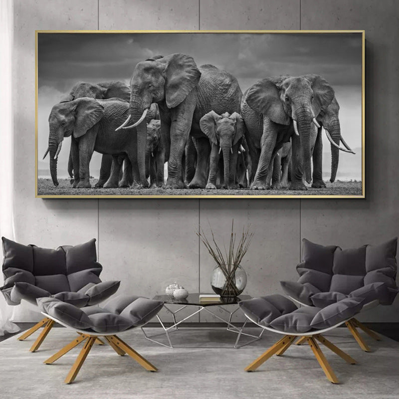 Quadro tela elefanti africani