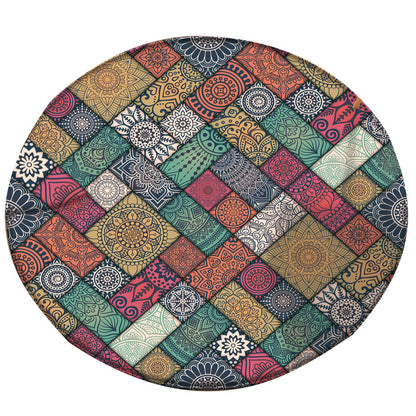 Tappeto rotondo mandala patchwork colorato