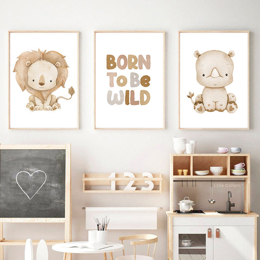 Quadro su tela Coniglio gufo procione cervo koala scoiattolo volpe