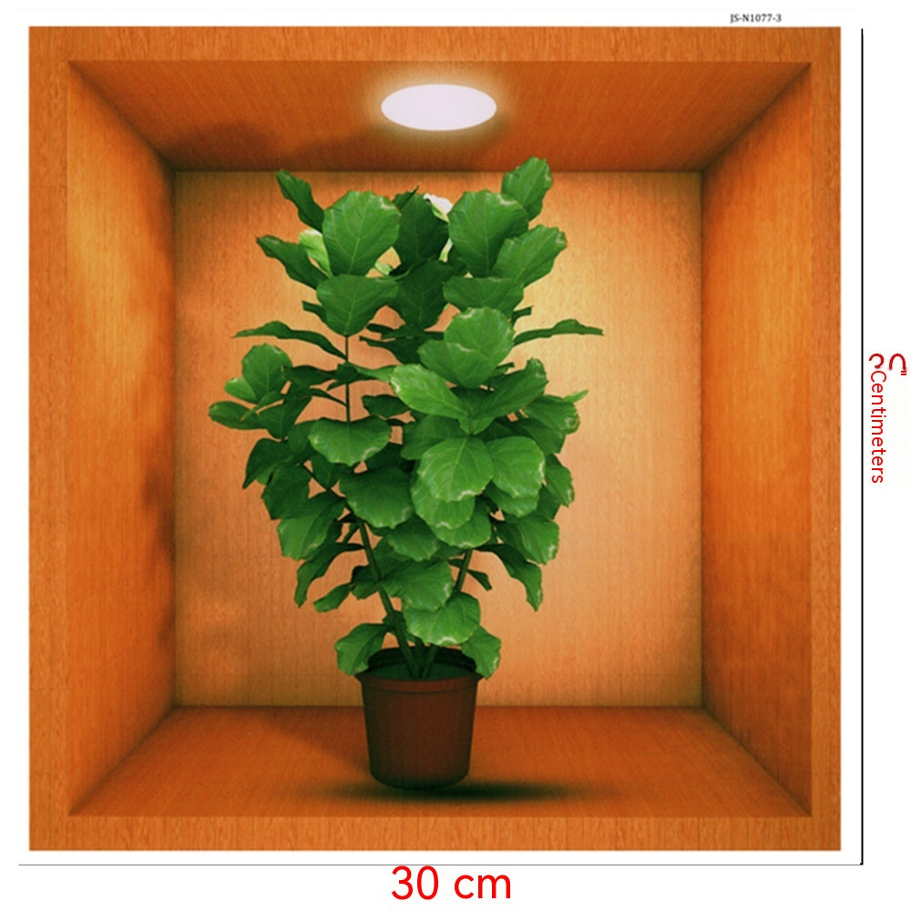Adesivo fiori e vaso 3D