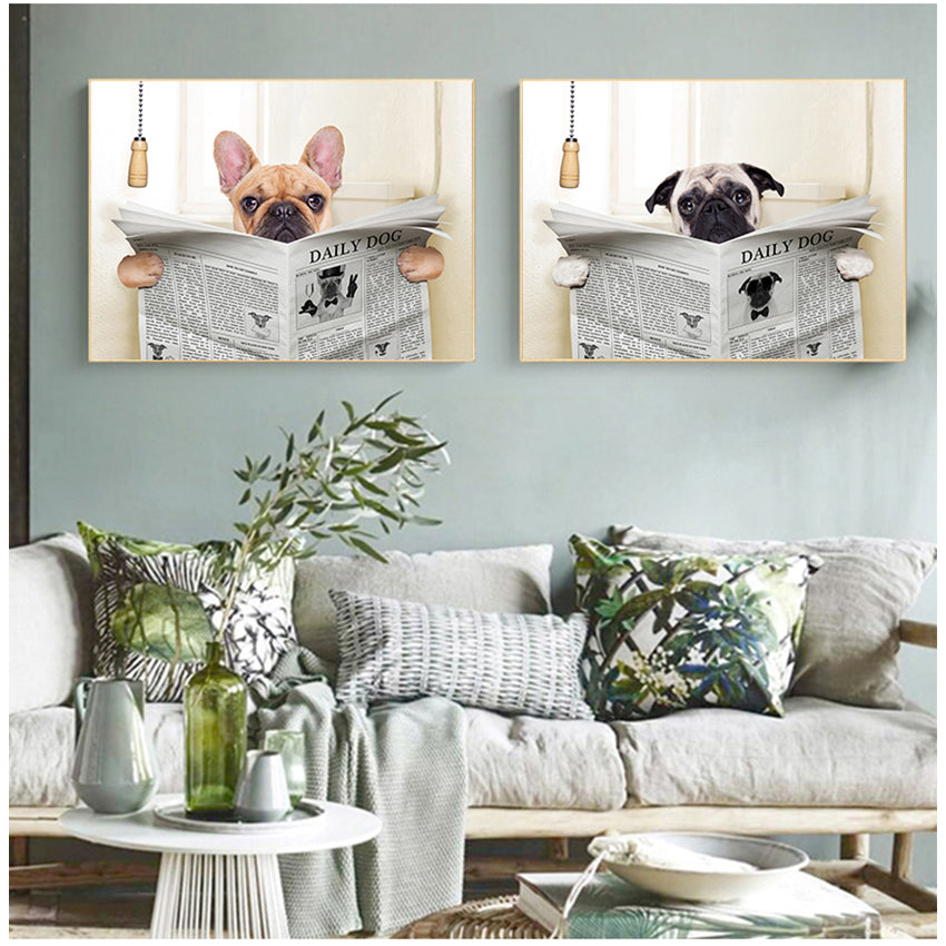 Quadro cane che legge