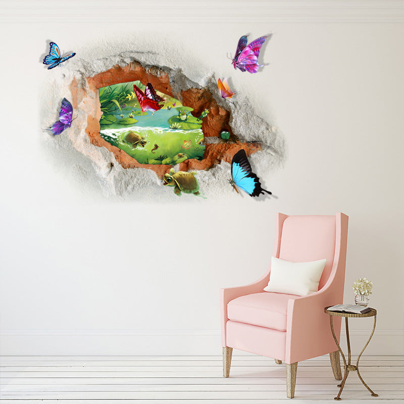 Adesivo murale paesaggio farfalla