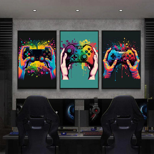 Quadro su tela Controller neon colorato