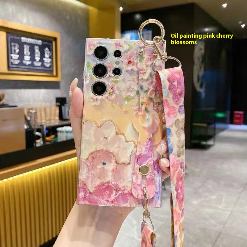 Custodia telefono strass fiori