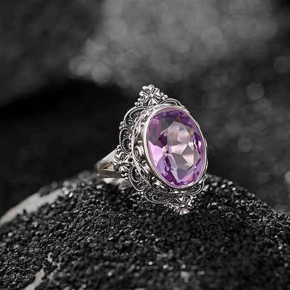 Anello argento citrino