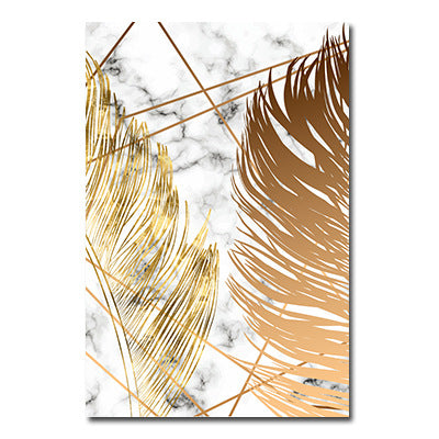 Quadro monstera piume nordico