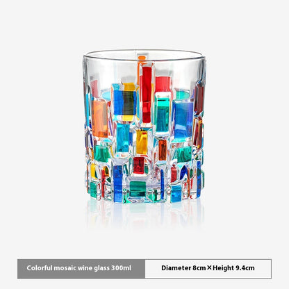 Bicchiere dipinto mosaico