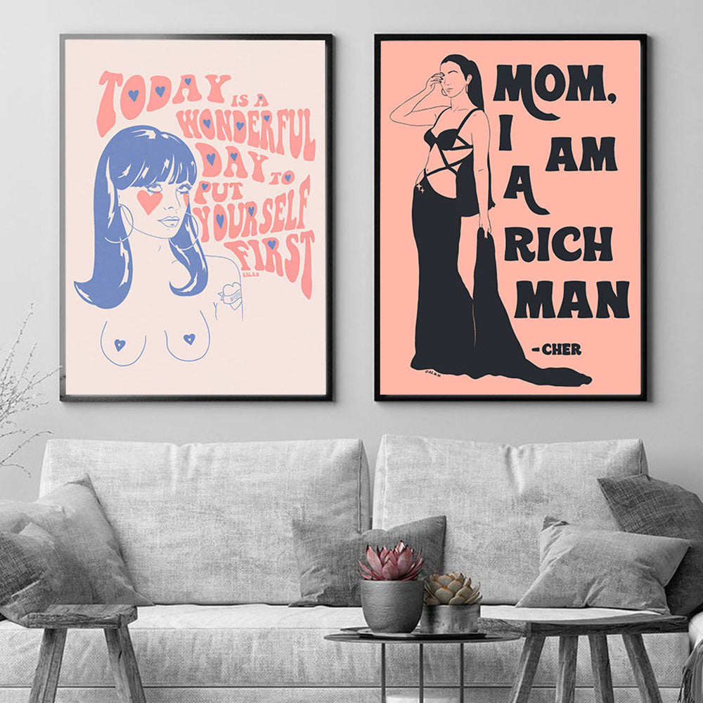Quadro femminista vintage
