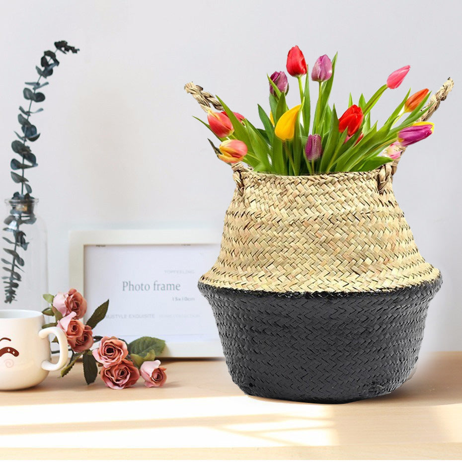 Cestino fiori rattan