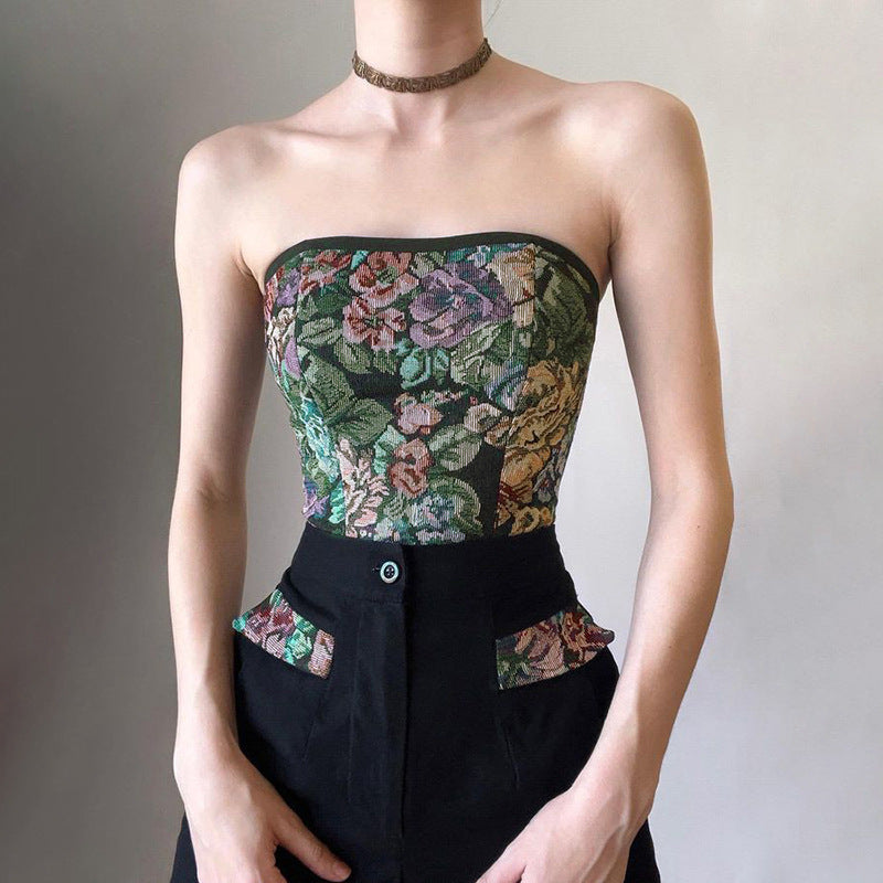 Maglietta reggiseno stile olio retrò