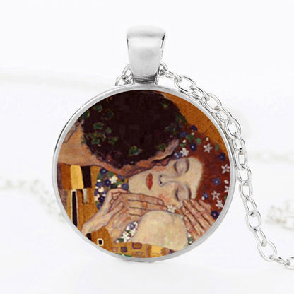 Collana pendente vetro dipinto