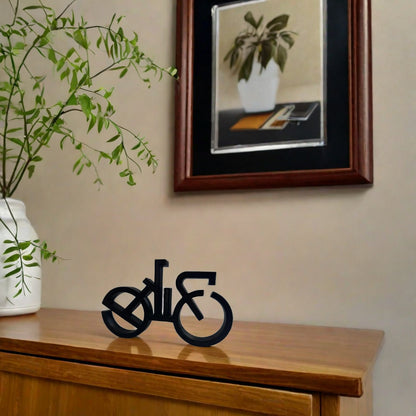 Scultura bicicletta stilizzata nera