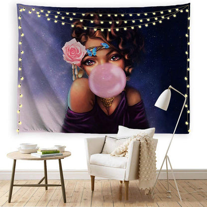 Tappeto decorativo ritratto viola
