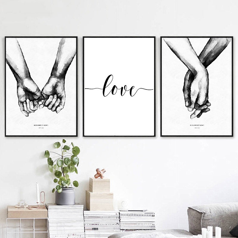 Tela amore in bianco e nero