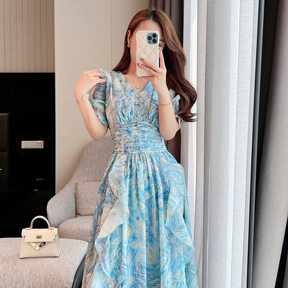 Vestito blu dipinto