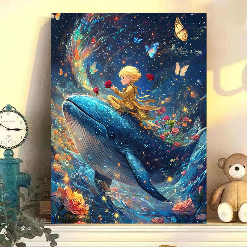 Quadro su tela Astratto pennellate blu e oro