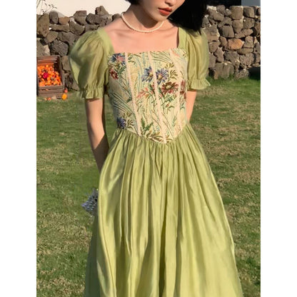 Vestito vintage collo quadro