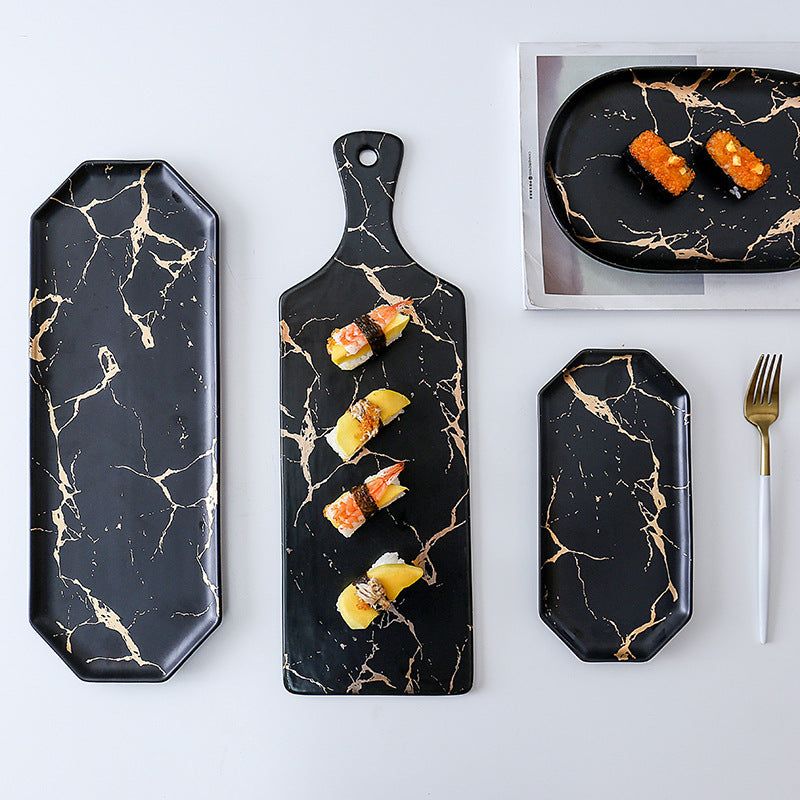 Vassoio ceramica con marmo