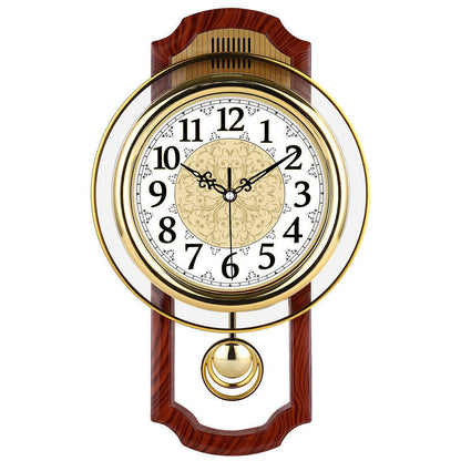 Orologio da parete Scacchiera rossa dorato