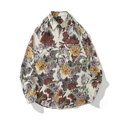 Camicia fiori stile dipinto