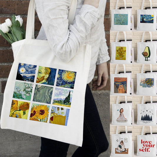 Borsa tela multicolore stampe varie