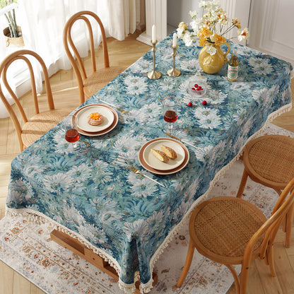 Tovaglia jacquard blu stile olio