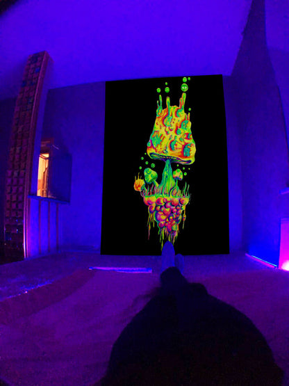 Arazzo fluorescente psichedelico