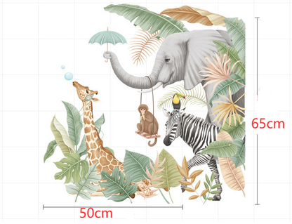 Adesivo murale Animaletti teneri con palloncini colorati