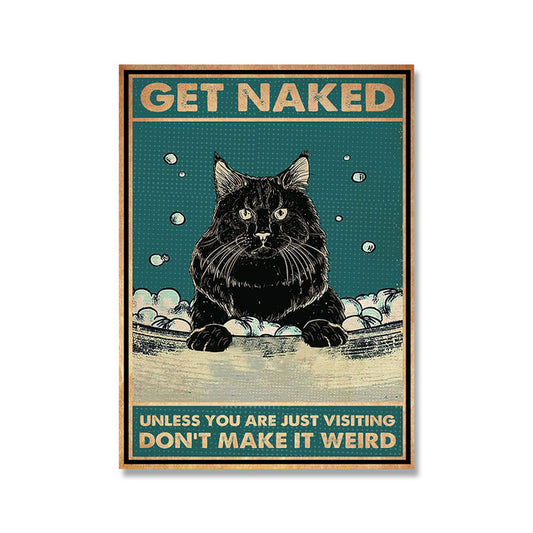 Quadro su tela Gatto nero da dietro
