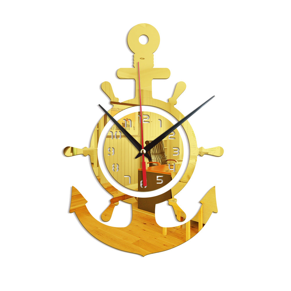 Orologio da parete Ancora nautica legno