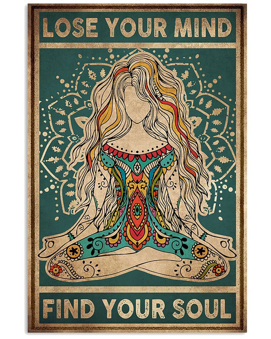 Quadro su tela Donna meditante stile boho