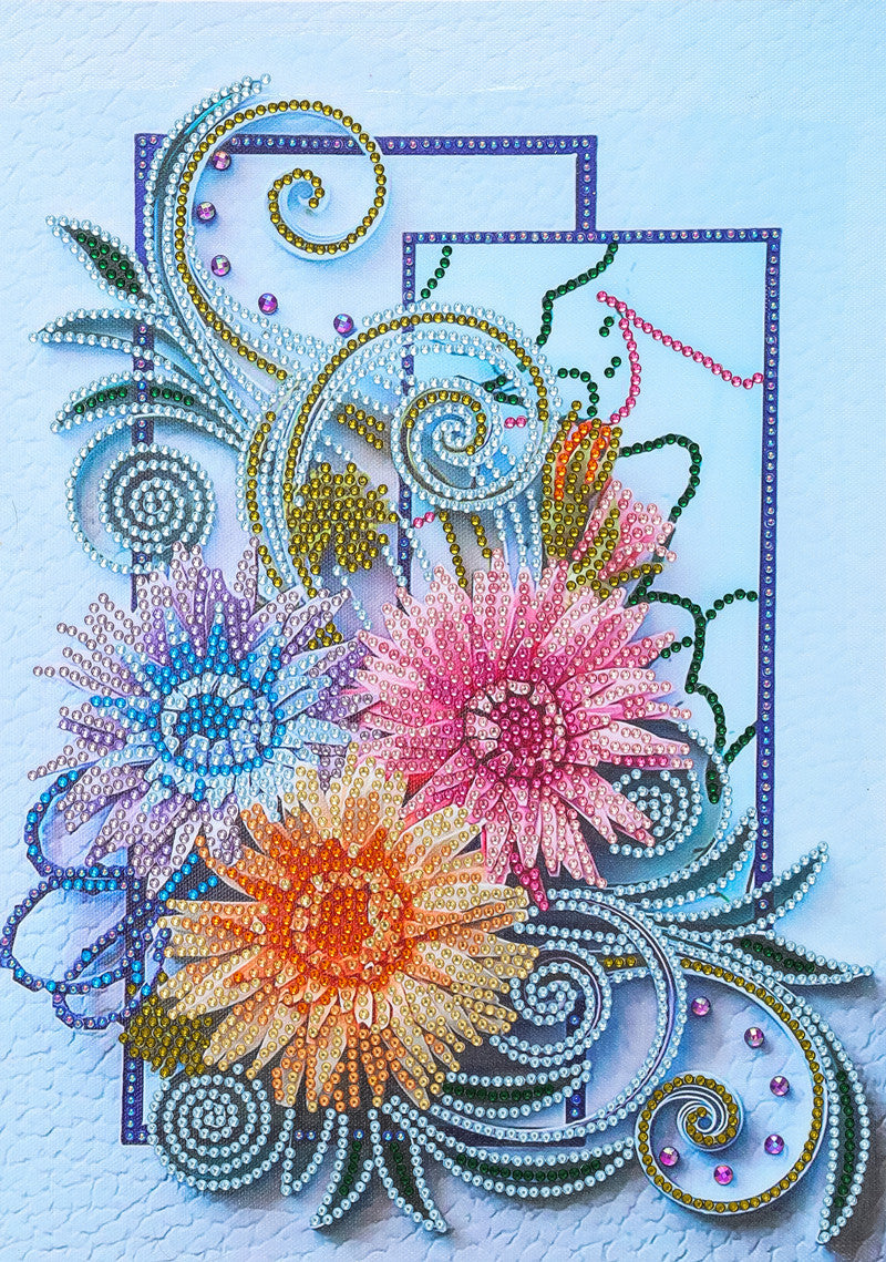 Quadro diamanti floreale